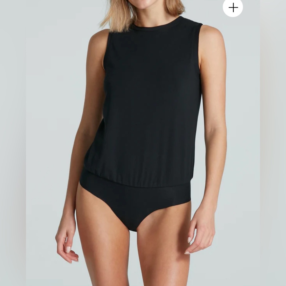 New Commando Essential Cotton Muscle Bodysuit in Black